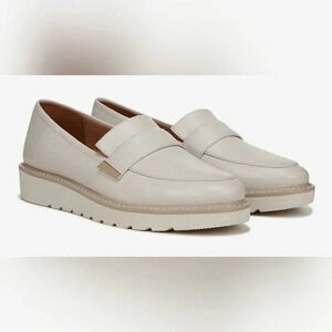 Preppy 9.5 Academia Coastal Ivory Leather Casual Loafer Slip-On Minimalist